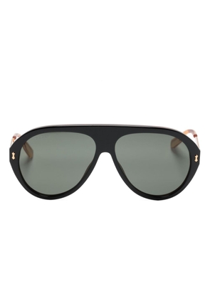 Gucci Eyewear logo-embossed pilot-frame sunglasses - Black