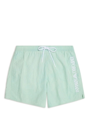 Emporio Armani logo-embroidered drawstring swim shorts - Green