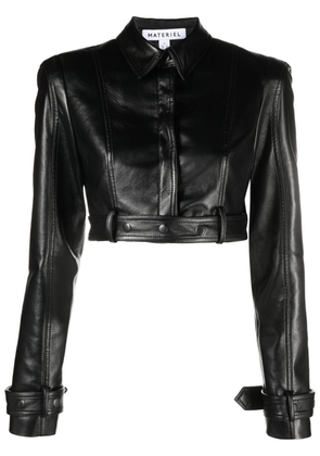 Materiel cut-out faux leather jacket - Black
