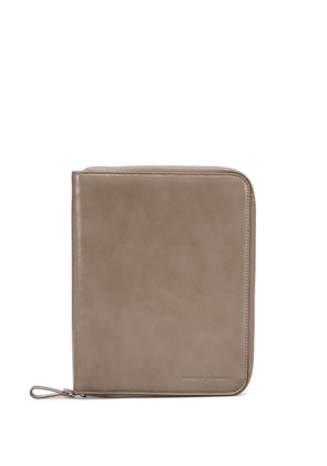Brunello Cucinelli zip-up leather case - Brown