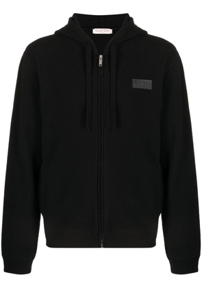Valentino Garavani logo-patch zip-up hoodie - Black