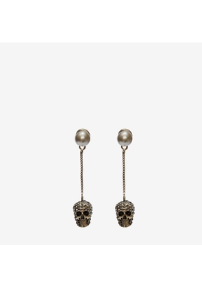 ALEXANDER MCQUEEN - Pave Skull Chain Earrings - Item 582698J160K2080