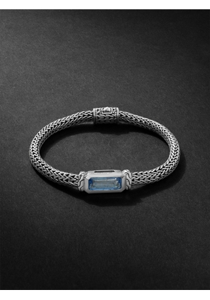 John Hardy - Classic Chain Silver Aquamarine Bracelet - Men - Silver - L