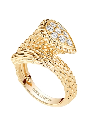 Boucheron Small Yellow Gold And Diamond Serpent Bohème Motif Ring