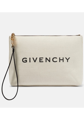 Givenchy Logo cotton-blend canvas clutch
