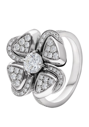 Bvlgari White Gold And Diamond Fiorever Ring
