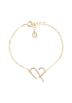 Golden brass CP heart bracelet
