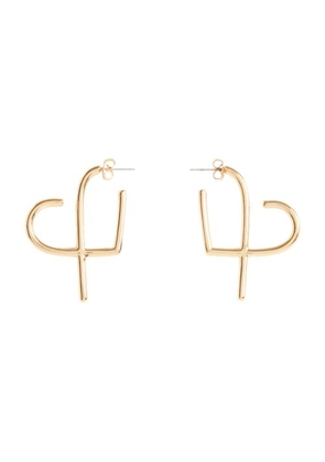 Golden brass cp heart hoop earrings