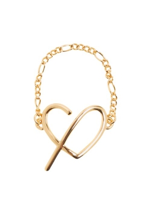 Golden CP heart chain ring
