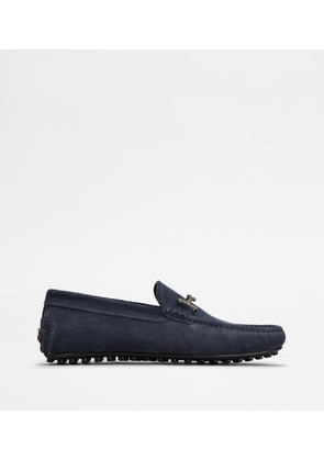 Tod's - City Gommino Driving Shoes in Suede, BLUE, 6.5 - Shoes