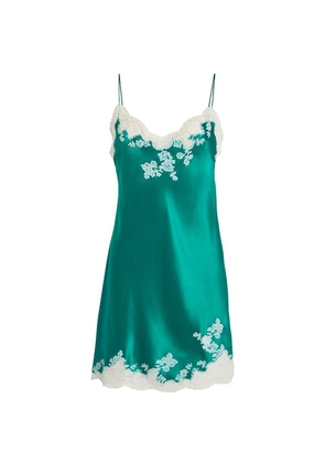 Carine Gilson Silk Lace-Detail Slip Dress