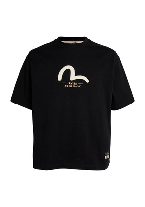Evisu Cotton Seagull Print T-Shirt