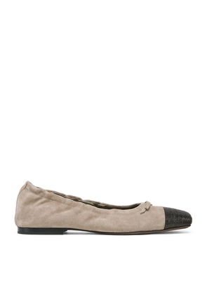 Brunello Cucinelli Suede Precious Toe Ballet Flats