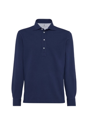 Brunello Cucinelli Cotton Long-Sleeve Polo Shirt