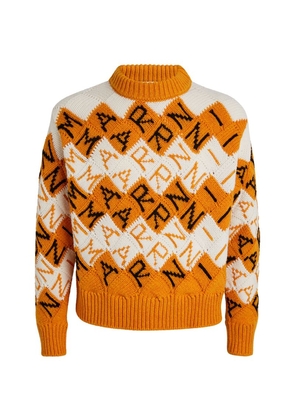 Marni Wool Intarsia-Knit Crew-Neck Sweater