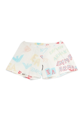 Emporio Armani Kids Cotton Logo Print Shorts (6-36 Months)