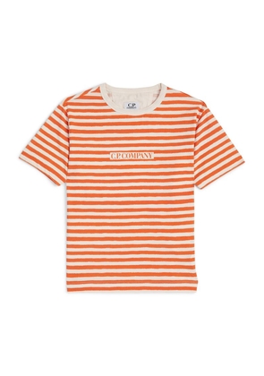 C.P. Company Kids Cotton Striped Logo T-Shirt (4-14 Years)