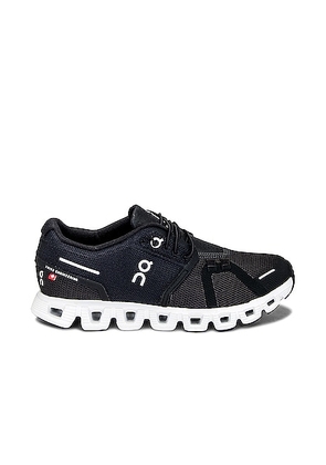 On Cloud 5 Sneakers in Black & White - Black. Size 6 (also in 5.5, 6.5).