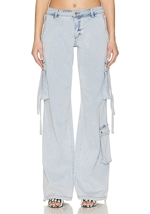 SER.O.YA Samira Low Rise Cargo Pant in Skylight - Blue. Size 29 (also in ).