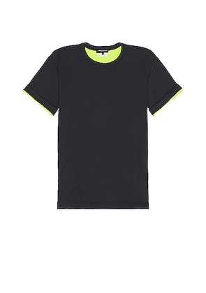 COMME des GARCONS Homme Plus Two Tone Tee in Black & Green - Black. Size M (also in S).