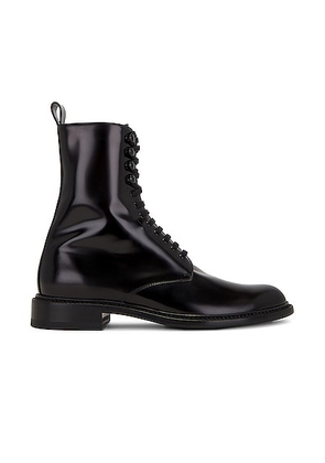 Saint Laurent Army 20 Lace Up Boot Cuir Anton in Noir - Black. Size 40 (also in 41, 45).