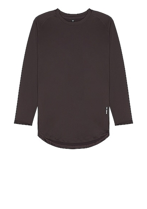 ASRV Nano Mesh Established Long Sleeve in Dark Earth - Brown. Size L (also in M, S, XL/1X).
