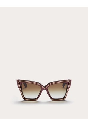 Valentino V - GRACE OVERSIZED CATEYE ACETATE  FRAME WITH TITANIUM DETAILS Woman MAROON 54