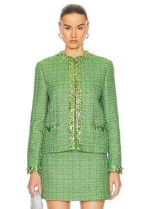 Valentino Embroidered Jacket in Ice Mint Lurex - Green. Size 36 (also in 38).