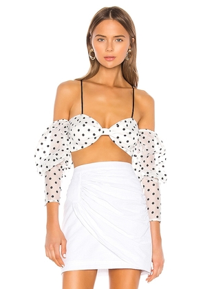 Camila Coelho Sidney Crop Top in White. Size XS.