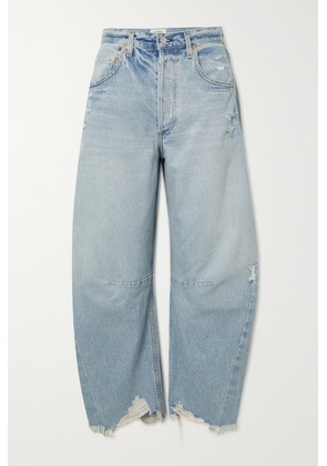 Citizens of Humanity - Horseshoe Distressed High-rise Tapered Jeans - Blue - 23,24,25,26,27,28,29,30,31,32,33
