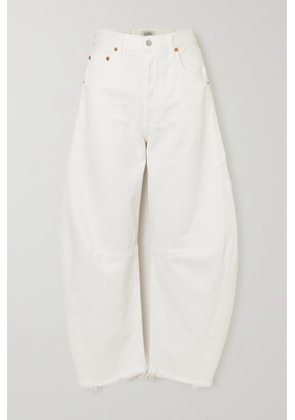 Citizens of Humanity - Horseshoe Frayed High-rise Wide-leg Jeans - White - 23,24,25,26,27,28,29,30,31,32,33