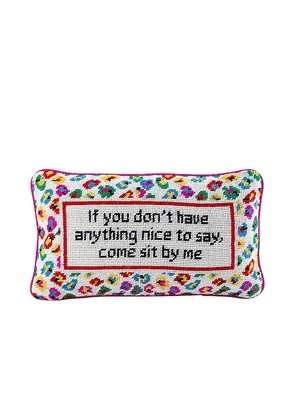 Furbish Studio Come Sit By Me Needlepoint Pillow in Beauty: NA.