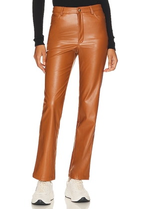 Bardot Alesi Faux Leather Pant in Tan. Size 10, 6, 8.