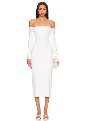 Enza Costa Off-shoulder Ankle Dress in Cream. Size L, S, XS.