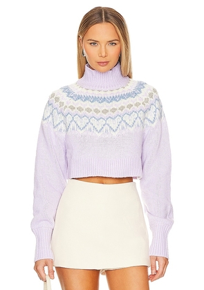 MAJORELLE Tamera Fairisle Sweater in Lavender. Size M, S, XL, XS.