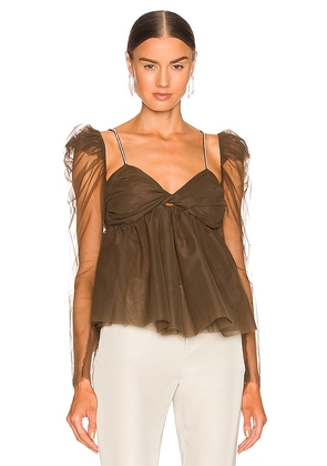 The Bar Jules Top in Chocolate. Size XS.