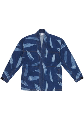 Marcelo Burlon County of Milan feather-print denim jacket - Blue