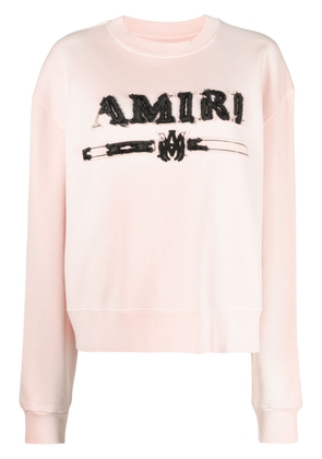 AMIRI logo-patch cotton jumper - Pink