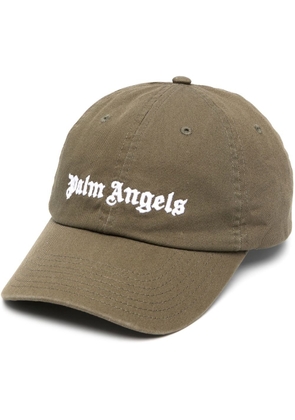 Palm Angels logo-embroidered baseball cap - Green