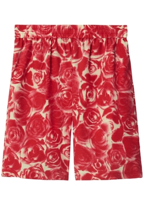 Burberry Rose-print bermuda shorts - Red