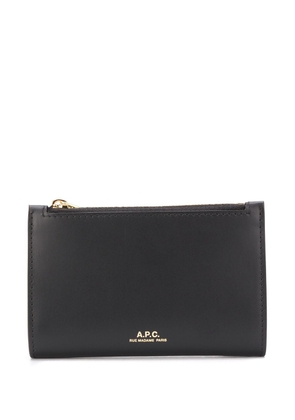 A.P.C. logo-stamp bifold wallet - Black