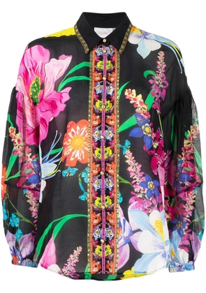 Camilla floral-print blouse - Black