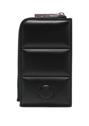 Moncler quilted leather cardholder - Black