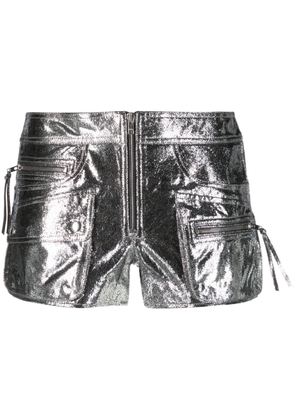 ISABEL MARANT metallic low-rise shorts - Silver