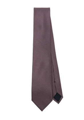 Brioni polka dot-print silk tie - Purple