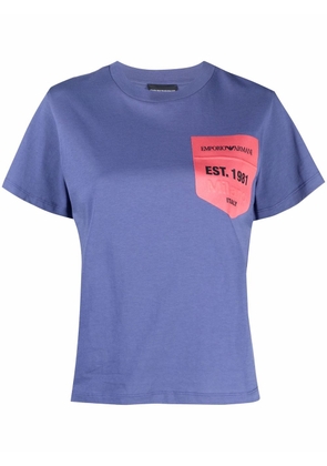 Emporio Armani logo-print crewneck T-shirt - Blue