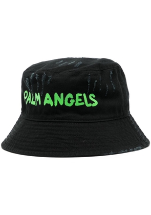 Palm Angels logo-print bucket hat - Black