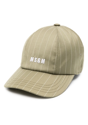 MSGM logo-embroidered pinstriped cap - Green