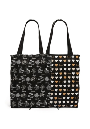 Harrods Glitter Hearts And Shoes Recycled Pocket Shopper Bag (Set Of 2)