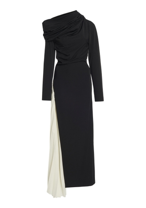 A.W.A.K.E. MODE - Pleated Jersey Maxi Dress - Black/white - FR 36 - Moda Operandi